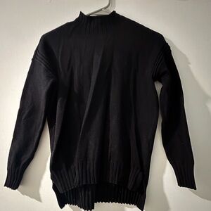 Black Mock Neck Long Sleeve Top